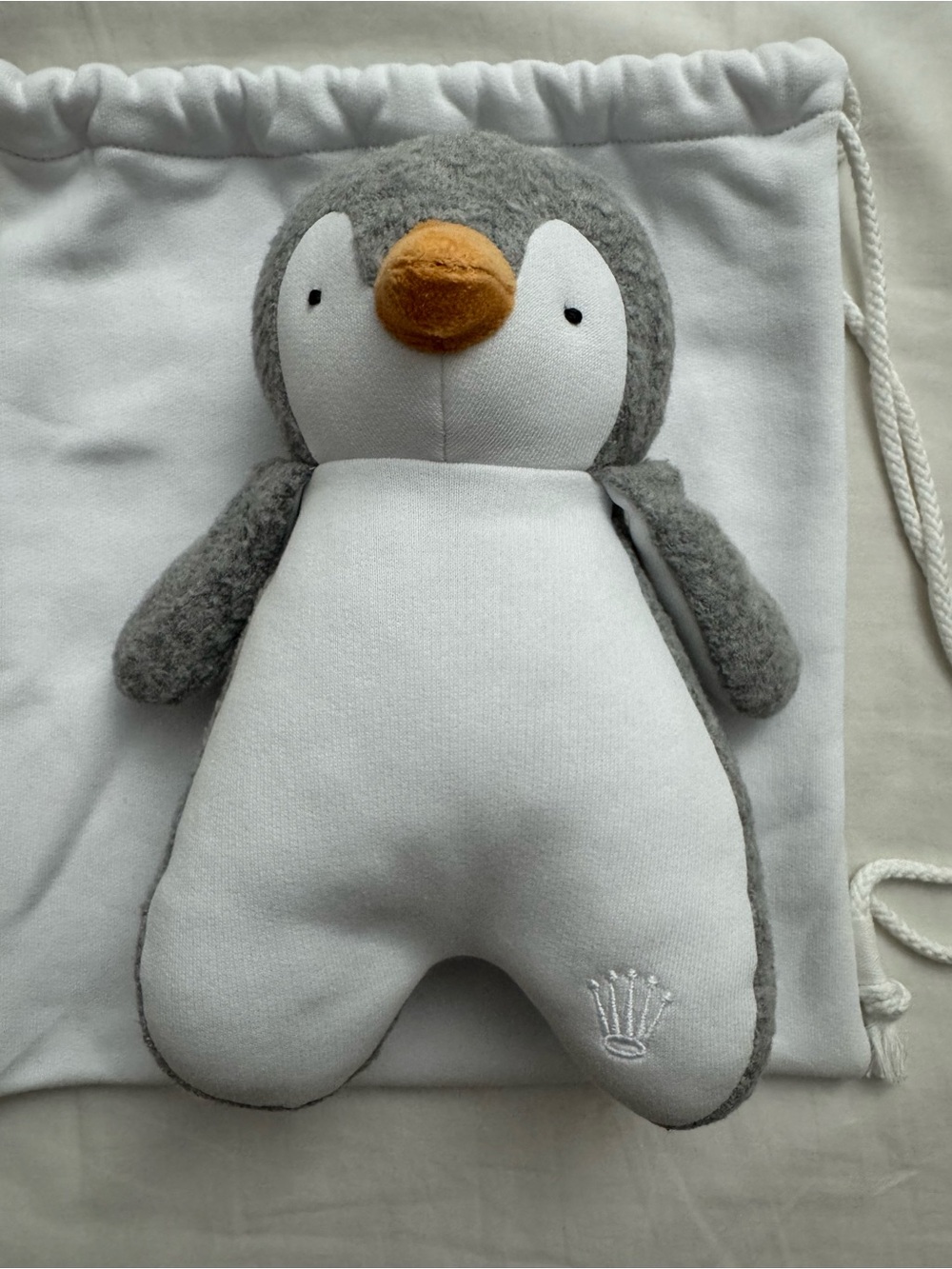 Rare Embroidered Rolex Penguin Plush - Gray & White with Orange Beak